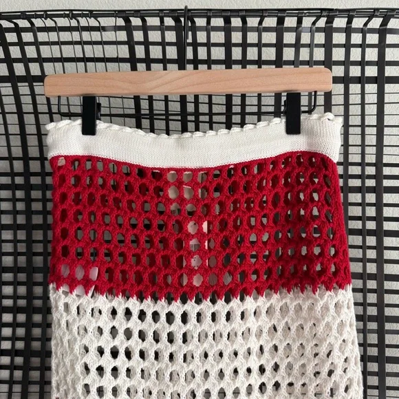 Farm Rio Red Striped Crochet Skirt - Picture 8 of 10